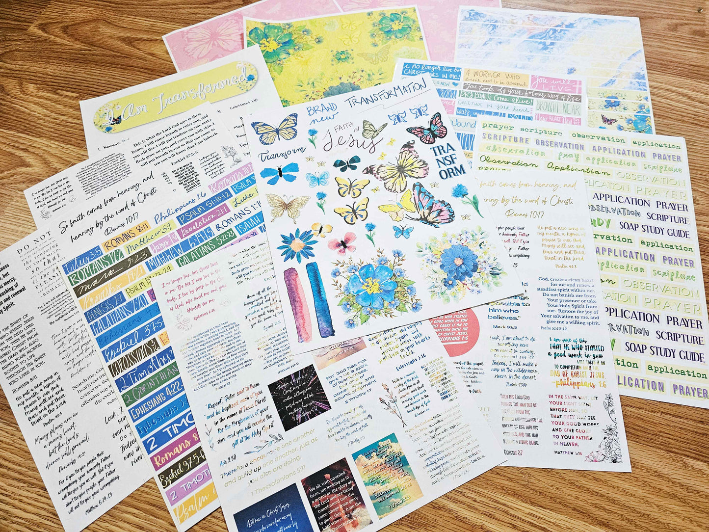 I Am Transformed Bible Journaling Sticker set