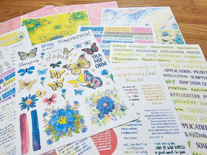 I Am Transformed Bible Journaling Sticker set