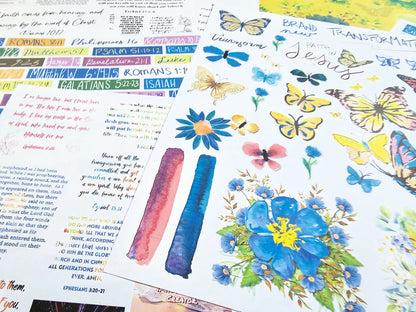 I Am Transformed Bible Journaling Sticker set