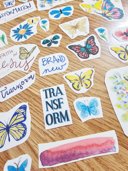 I Am Transformed Bible Journaling Sticker set