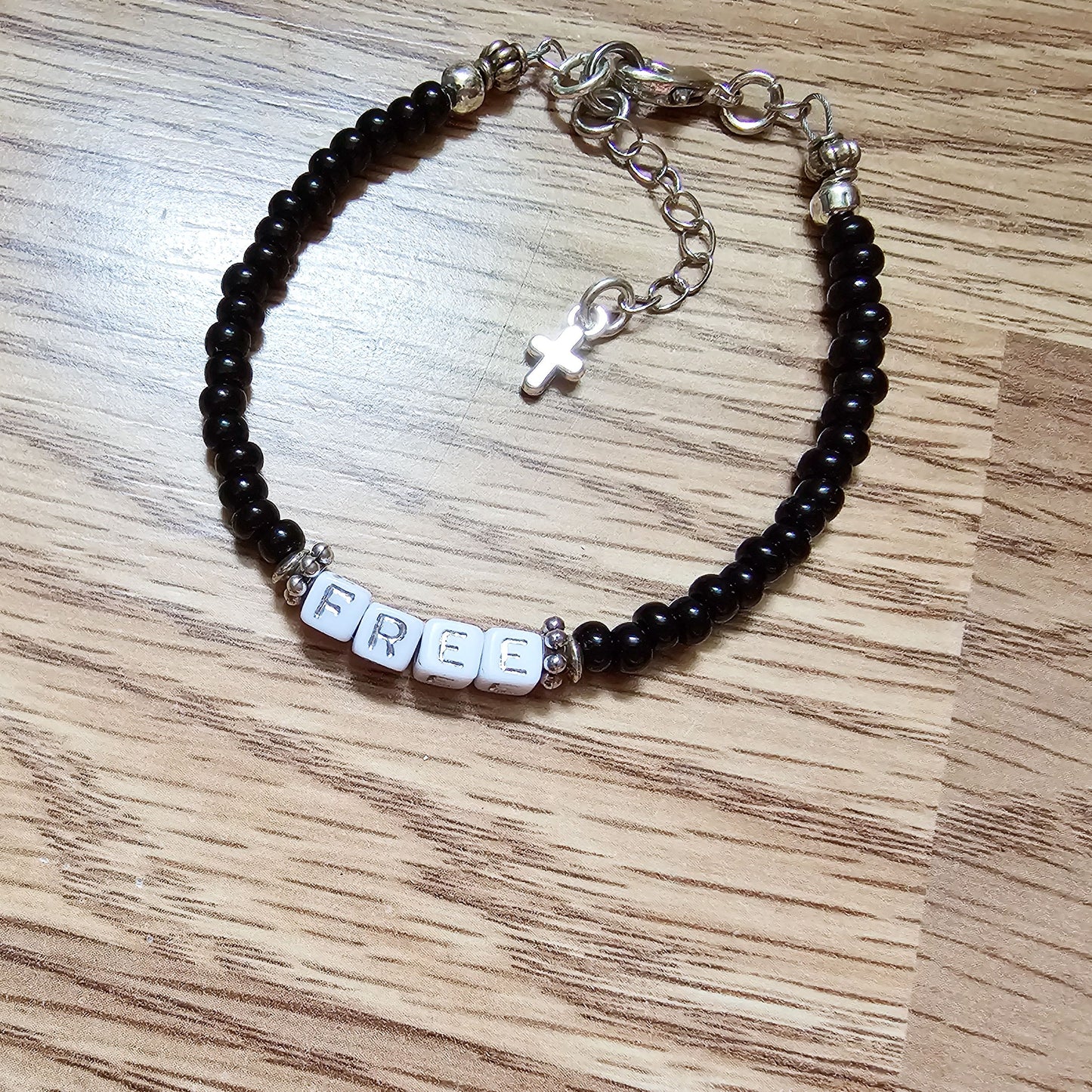 Custom Beaded Single Strand Word Bracelet for Christian women