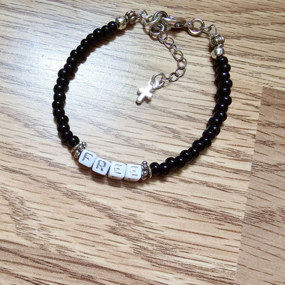 Custom Beaded Single Strand Word Bracelet for Christian women