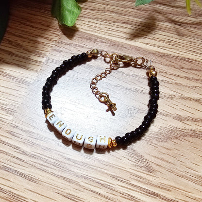 Custom Beaded Single Strand Word Bracelet for Christian women
