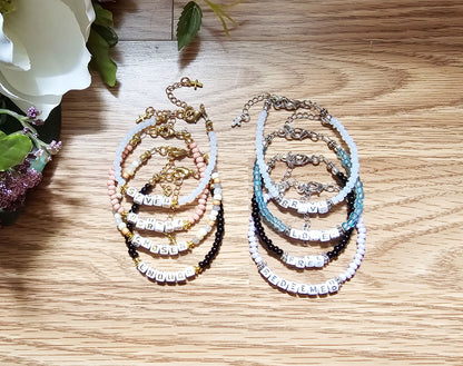 Custom Beaded Single Strand Word Bracelet for Christian women