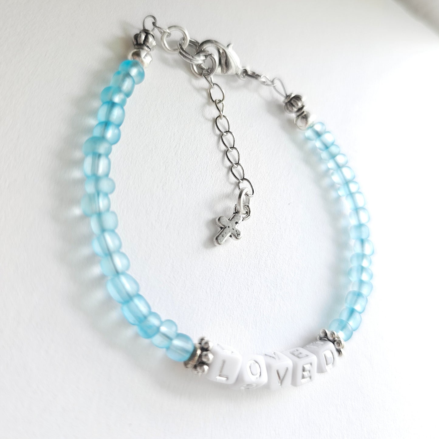Custom Beaded Single Strand Word Bracelet for Christian women