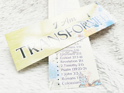 I Am Transformed Bookmark for bible study