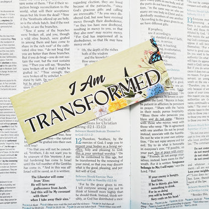 I Am Transformed Bookmark for bible study