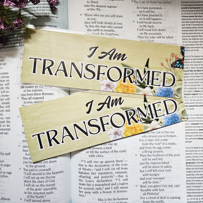 I Am Transformed Bookmark for bible study