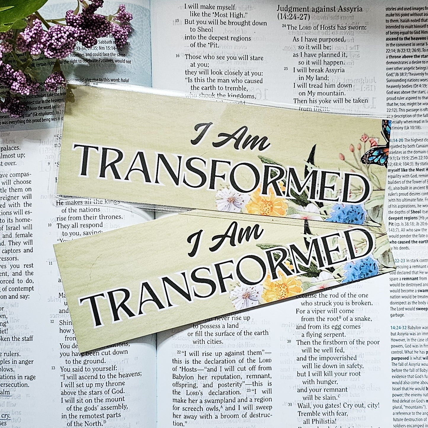 I Am Transformed Bookmark for bible study