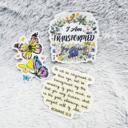 I Am Transformed Vinyl Sticker Decal 3-Pack