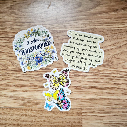I Am Transformed Vinyl Sticker Decal 3-Pack