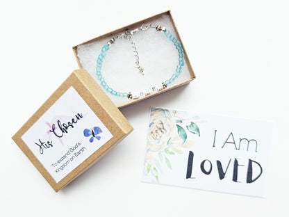 Custom Beaded Single Strand Word Bracelet for Christian women