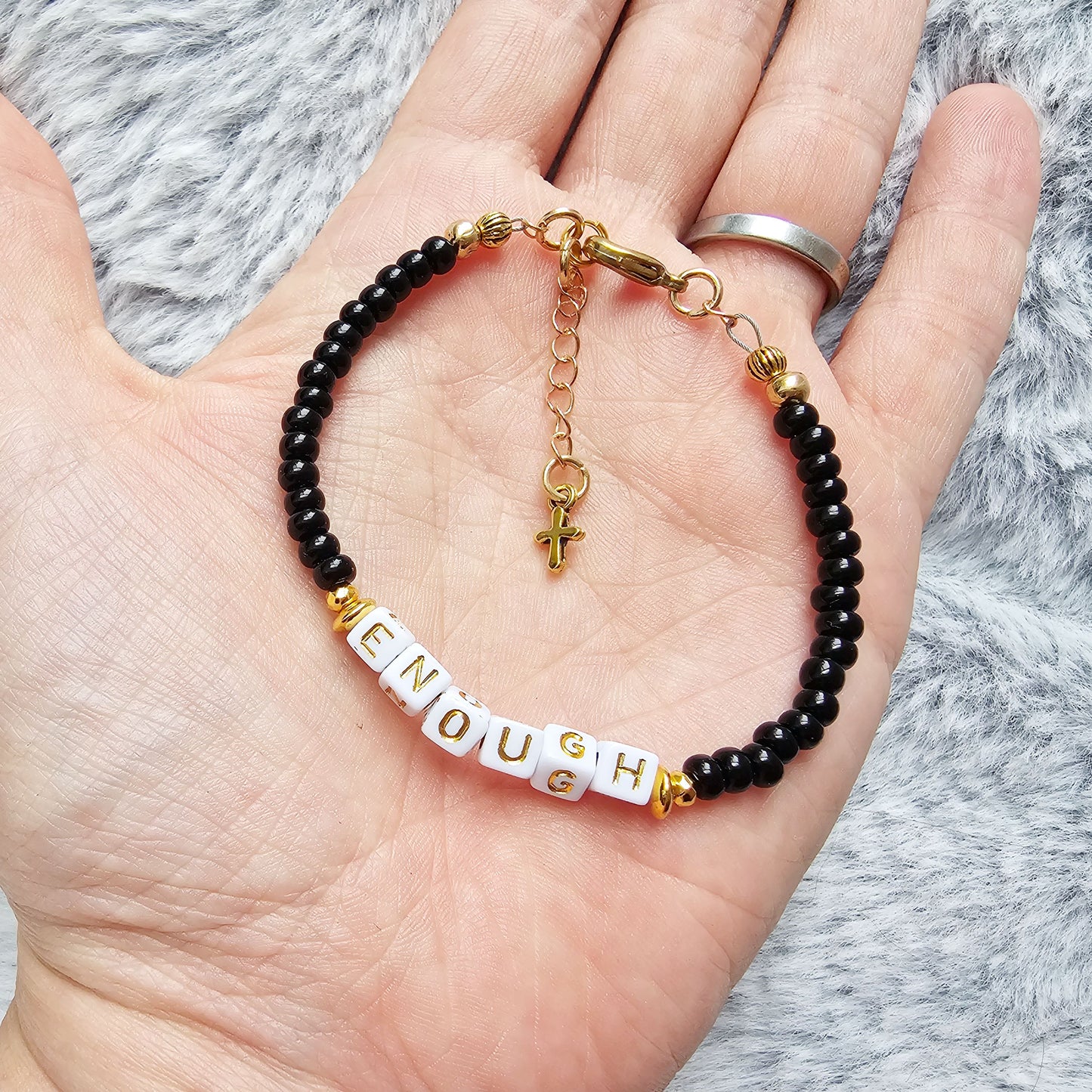 Custom Beaded Single Strand Word Bracelet for Christian women