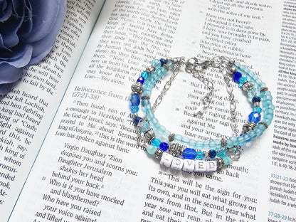Loved Blue and Silver beaded bracelet