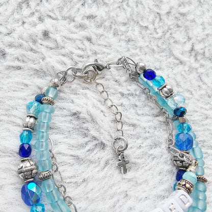 Loved Blue and Silver beaded bracelet