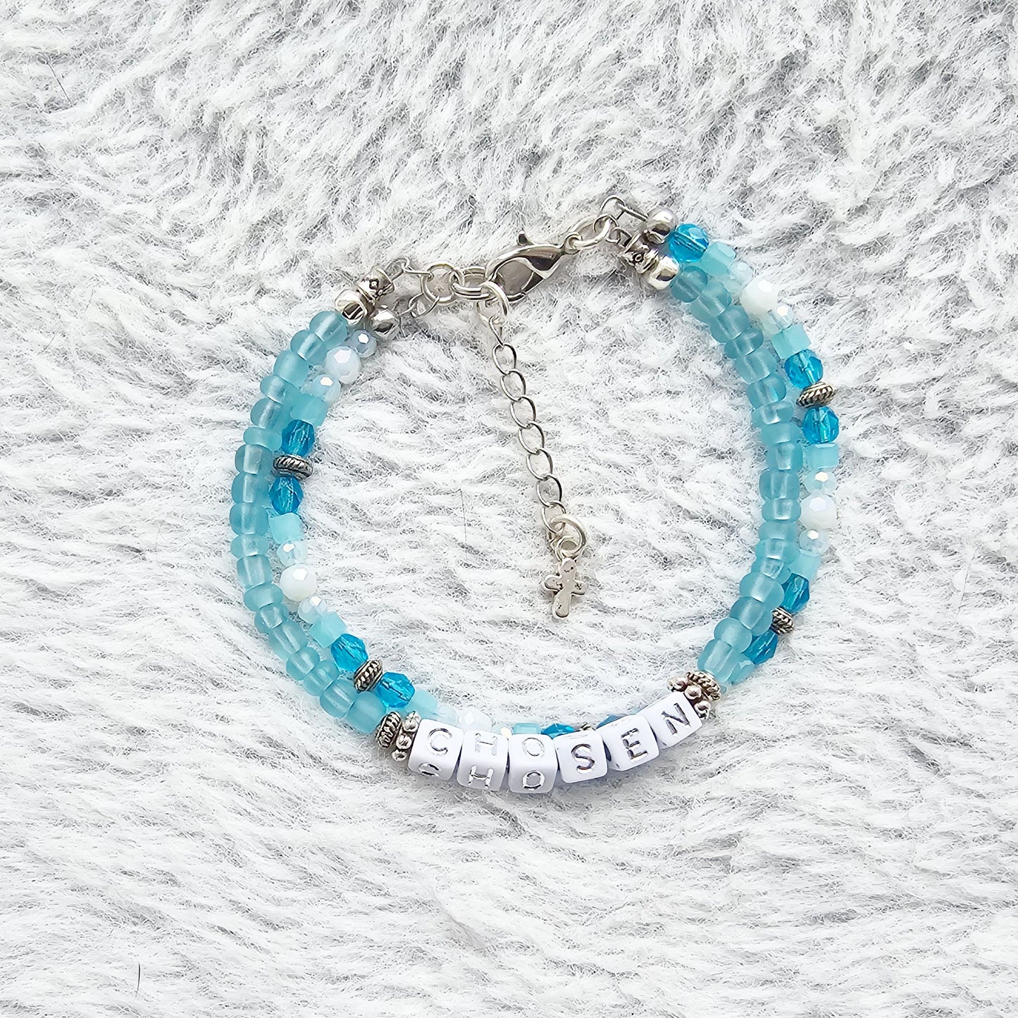 Chosen Blue and Silver beaded bracelet