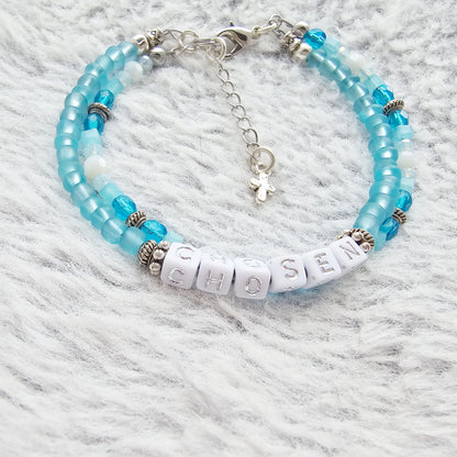 Chosen Blue and Silver beaded bracelet