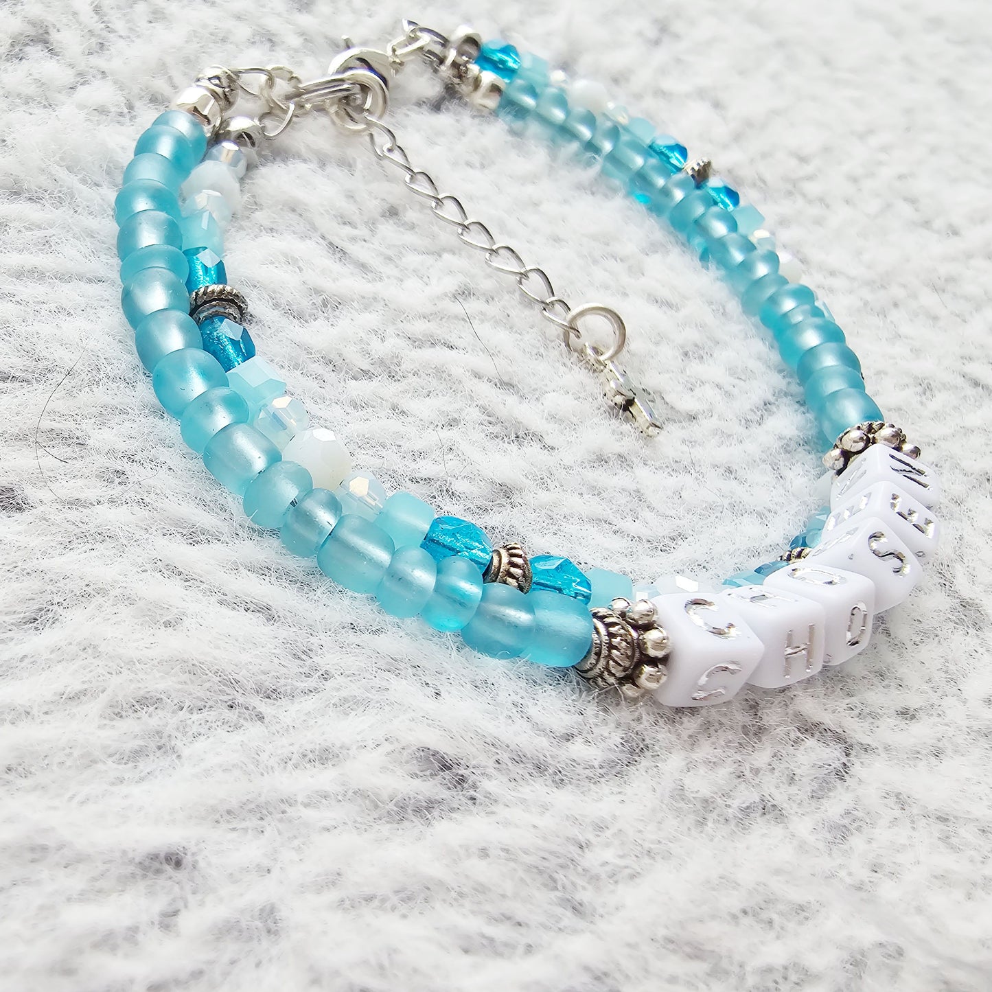 Chosen Blue and Silver beaded bracelet