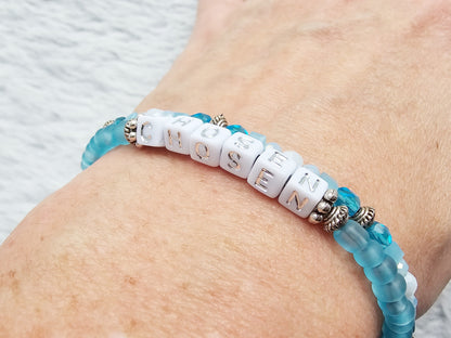 Chosen Blue and Silver beaded bracelet