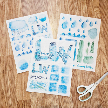 The Living Water Journaling Stickers for bible journaling