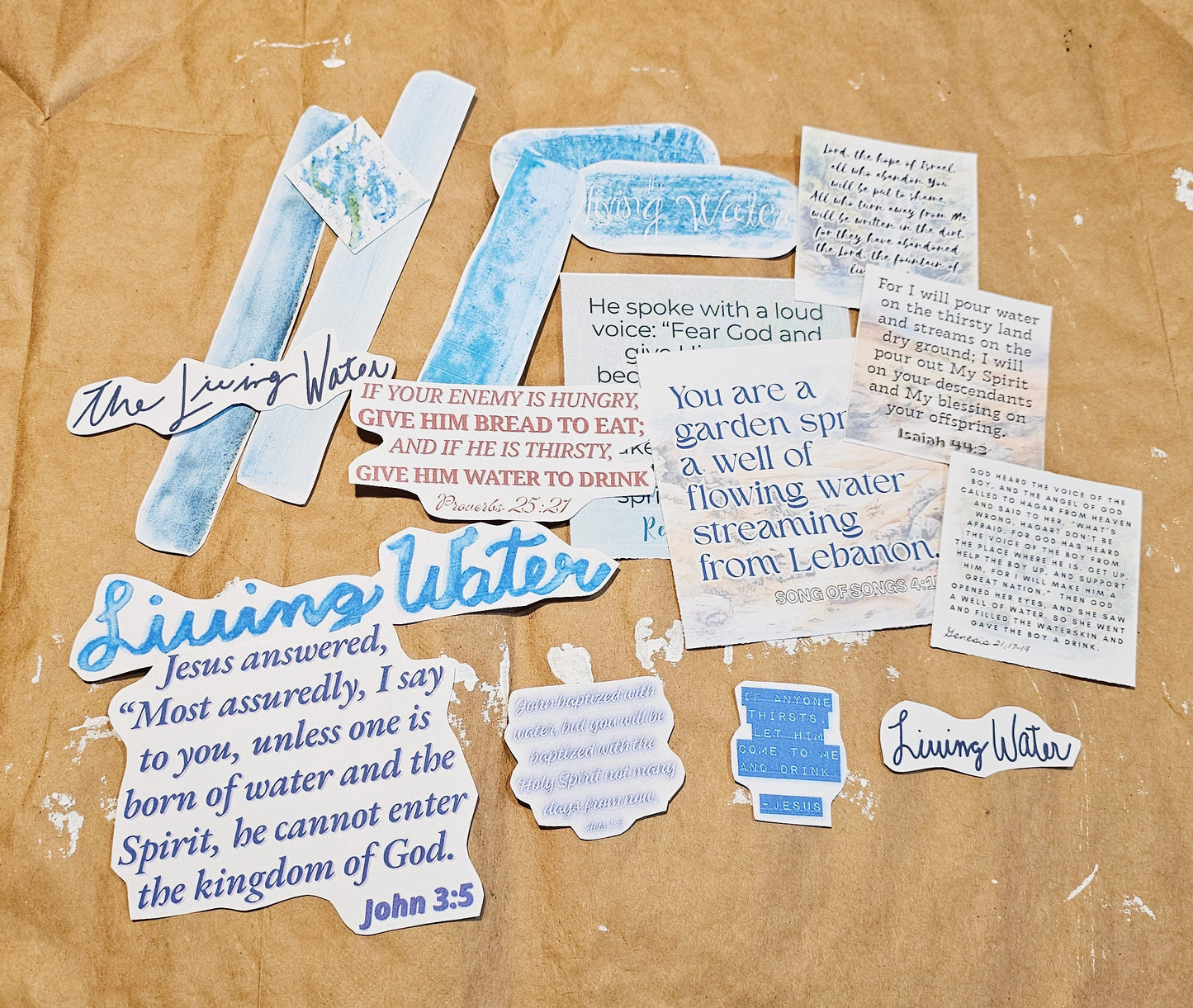 The Living Water Journaling Stickers for bible journaling