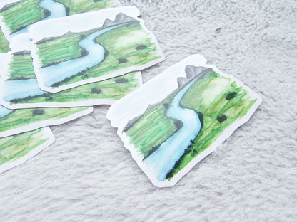 Watercolor Streams of Living Water Vinyl Sticker Decal