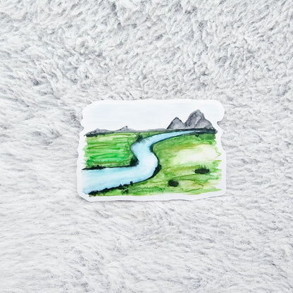 Watercolor Streams of Living Water Vinyl Sticker Decal