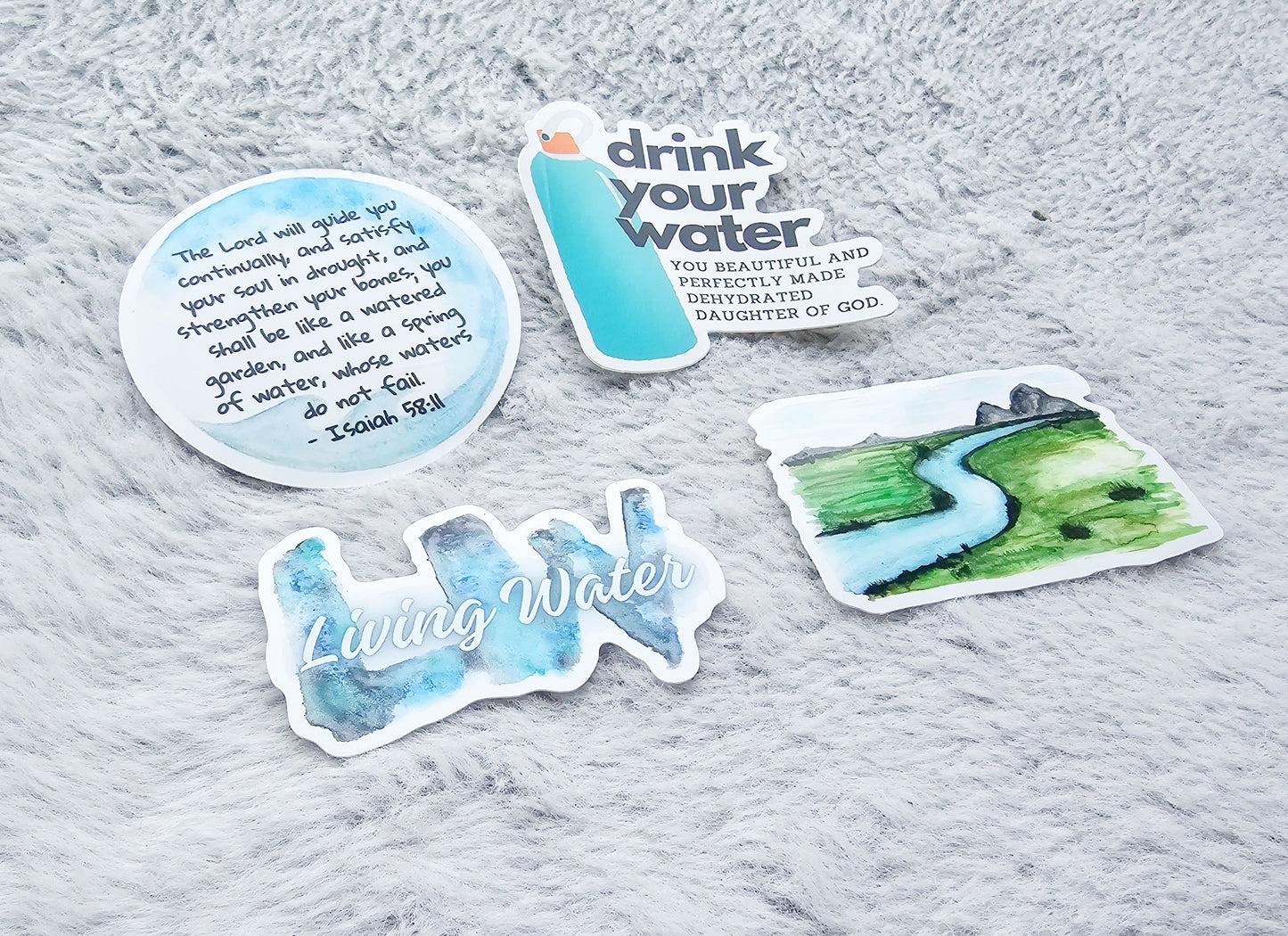 The Living Water Vinyl Sticker Decal Set of 4