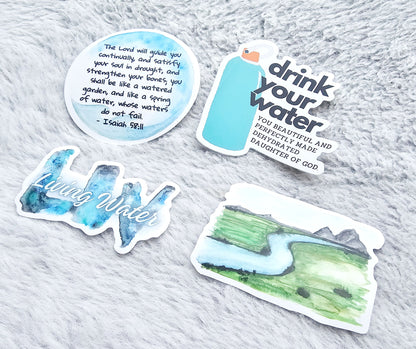 Living Water Watercolor Vinyl Sticker Decal