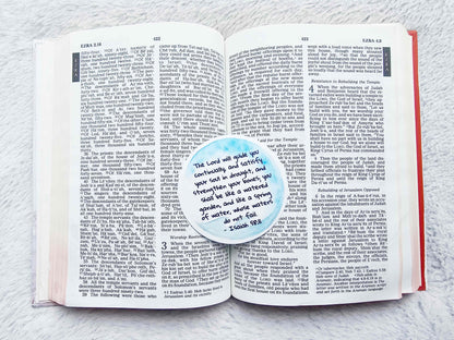 Isaiah 58:11 Round Watercolor Vinyl Sticker