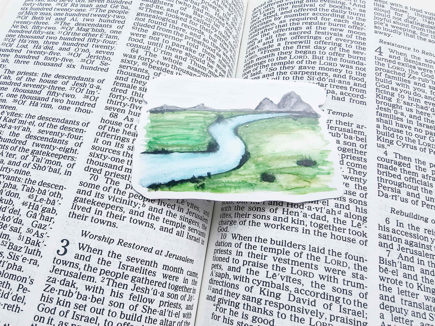 Watercolor Streams of Living Water Vinyl Sticker Decal