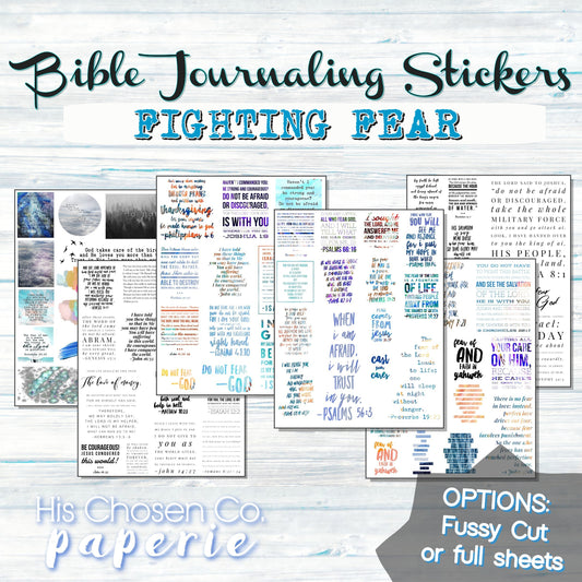 Fighting Fear Bible Journaling Stickers