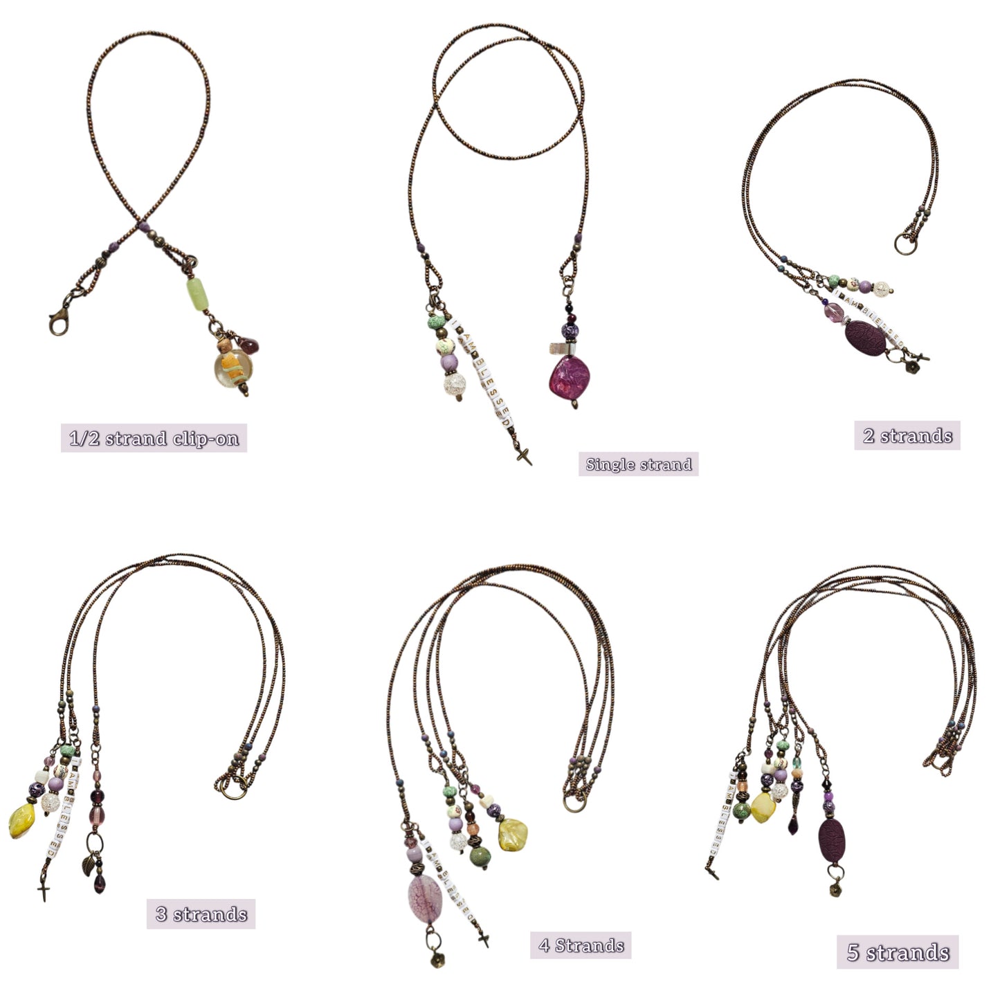 I Am Blessed Single Strand Beaded Bible Bookmark