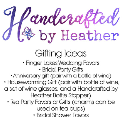 Beach Glass Wine Charms