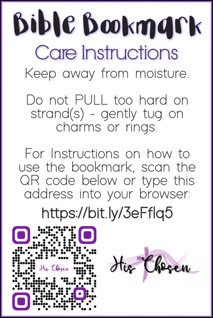 Beaded Bible 4 strand Bookmark - The Living Water - Blue and silver bible accessories