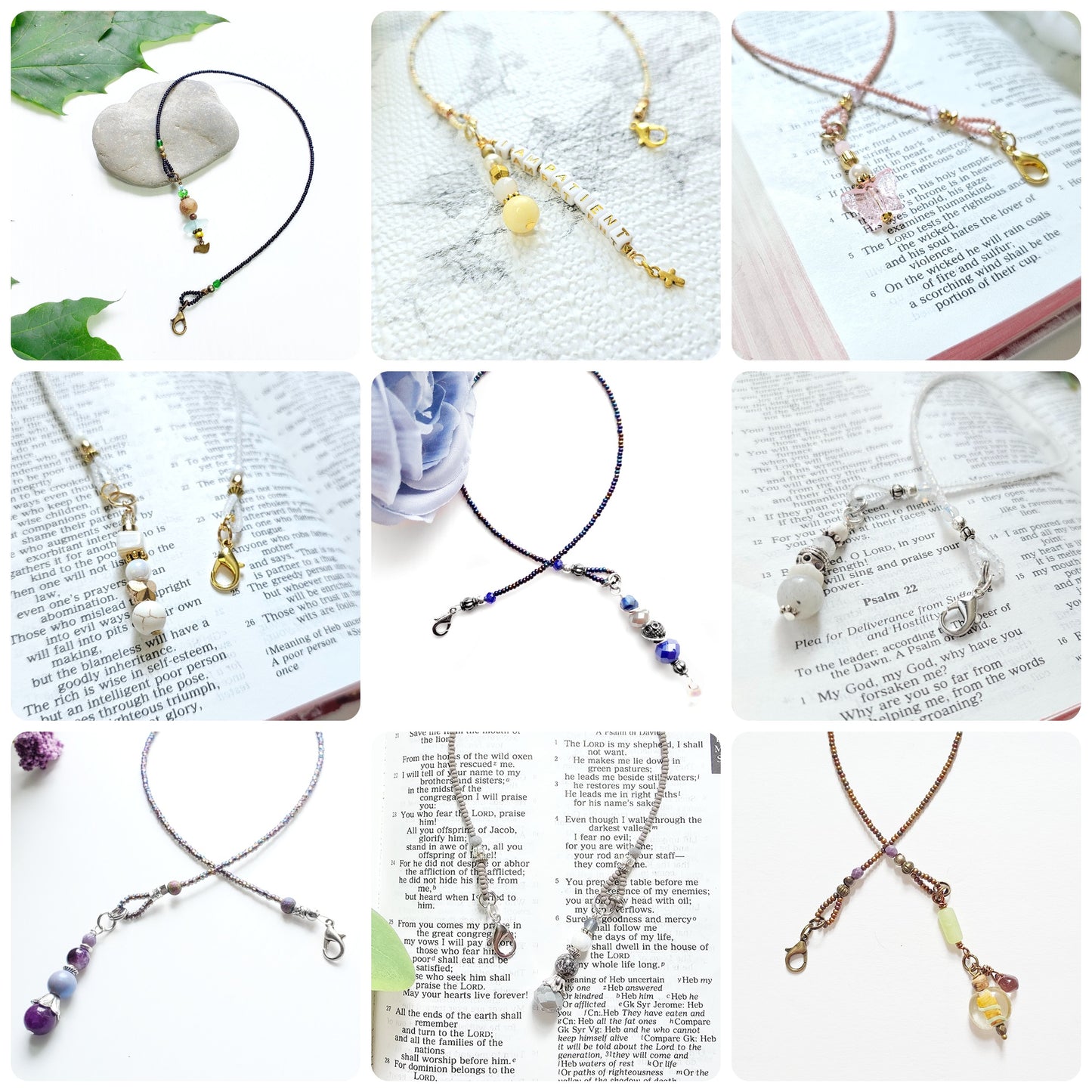 Beaded Bookmark Half-Strand Clip-on Custom