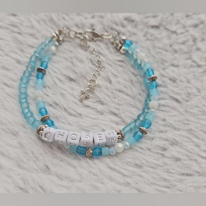 Chosen Blue and Silver beaded bracelet