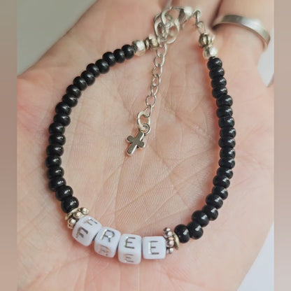 Custom Beaded Single Strand Word Bracelet for Christian women
