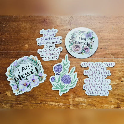 I Am Blessed Vinyl Sticker Set of 5