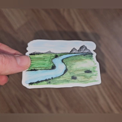 Watercolor Streams of Living Water Vinyl Sticker Decal