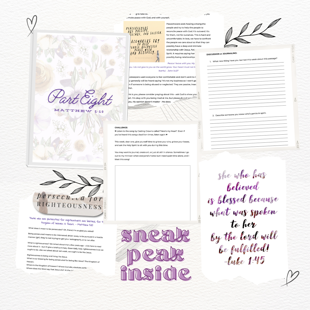 I Am Blessed Digital Printable Bible study guide - instant download Christian women's group book, beatitudes Jesus teaching, journaling