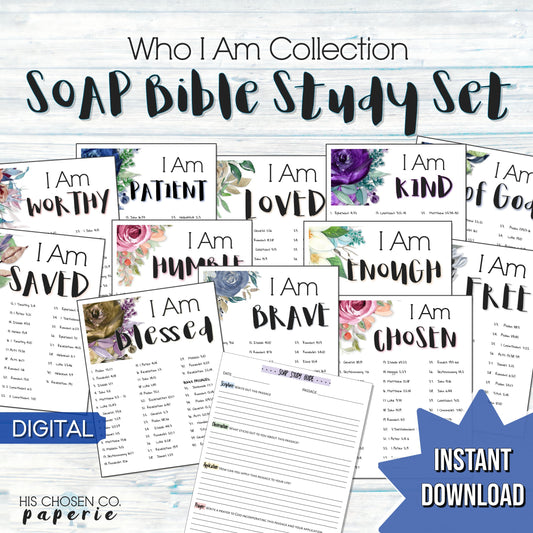 Who I Am in Christ Bible SOAP Study Guide Set - 12 studies - Instant download
