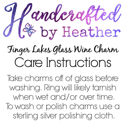 Beach Glass Wine Charms